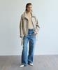 VERDEMAR High-Neck Belted Leather Blouson_Cream