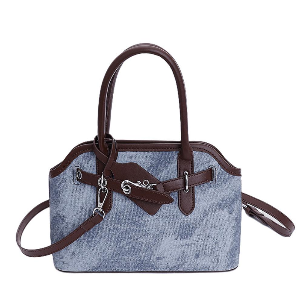 Luxury Belt Shell Handbag Pure Color Commute Tote Bag Fashion Retro Underarm Bag  Holiday