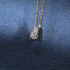 N835-S925 Sterling Silver 18K Gold-plated Teardrop-shaped Pendant Zircon Fashion Necklace Collarbone Chain