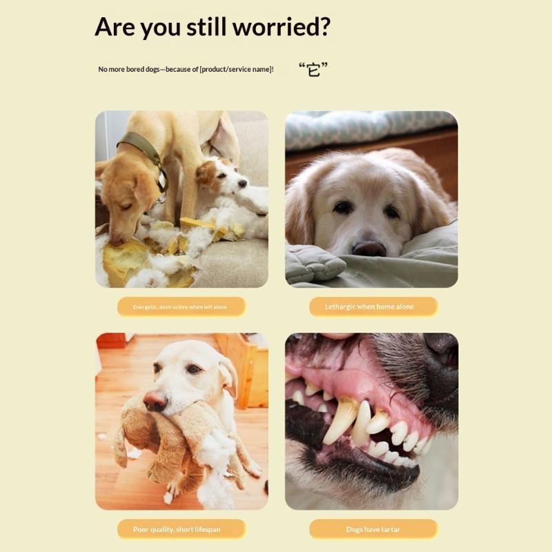 Jouet à mâcher couinant durable pour chiens de grande taille Design interactif en latex Surfaces de nettoyage des dents