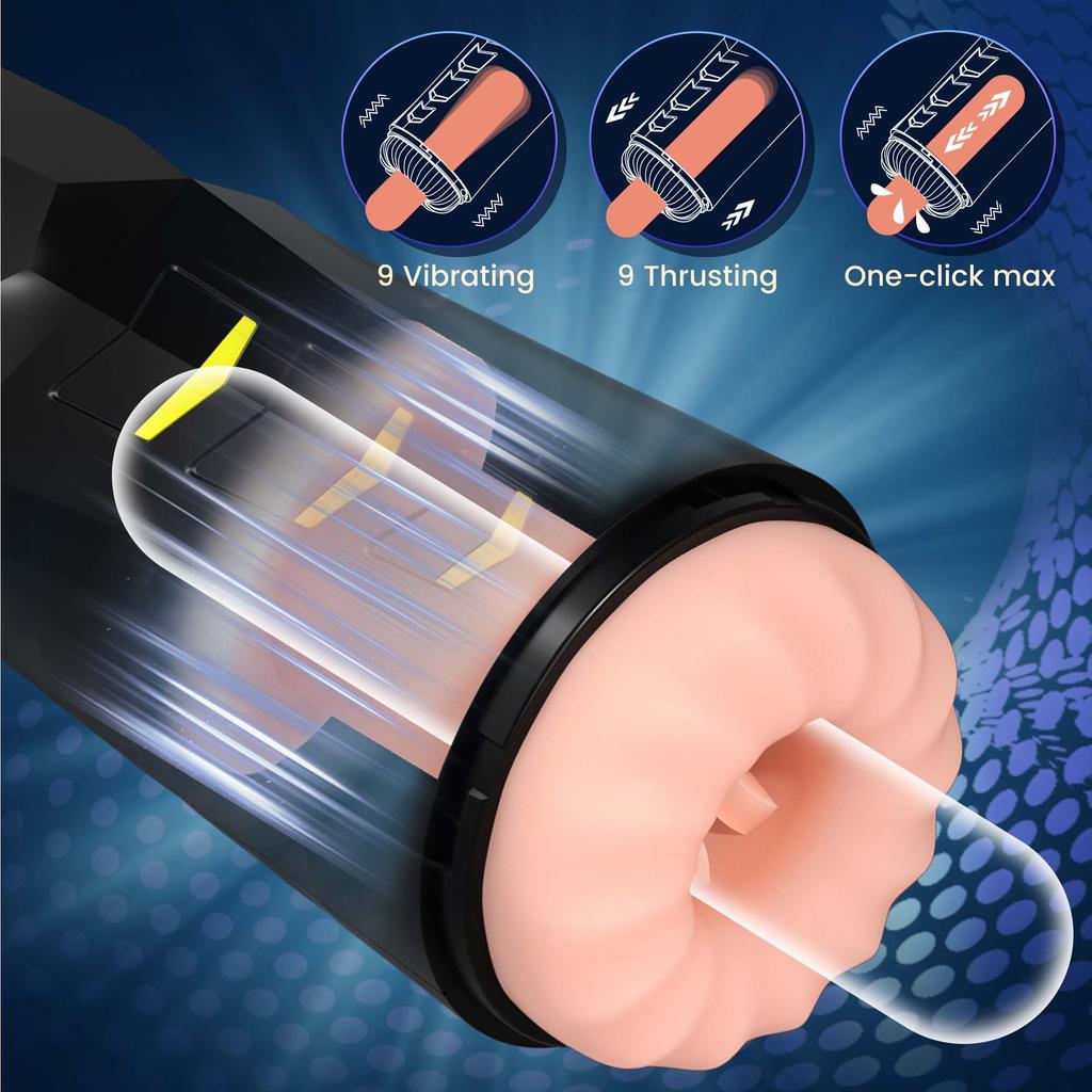 Automatic Male Masturbator Cup Telescopic Thrusting Sex Machine Vagina Pocket Pussy Oral Blowjob Sex Toys for Men Adult Supplies 18+