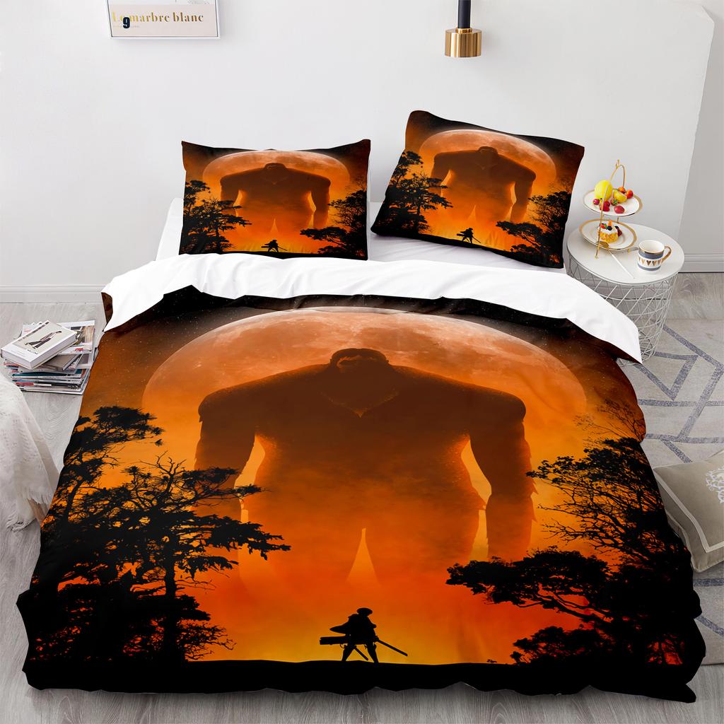 Anime Attack On Titan Bedding Set Single Twin Full Queen King Size 2/3pcs Bedding Set Adult Kid Duvet Cover Sets Home Textiles