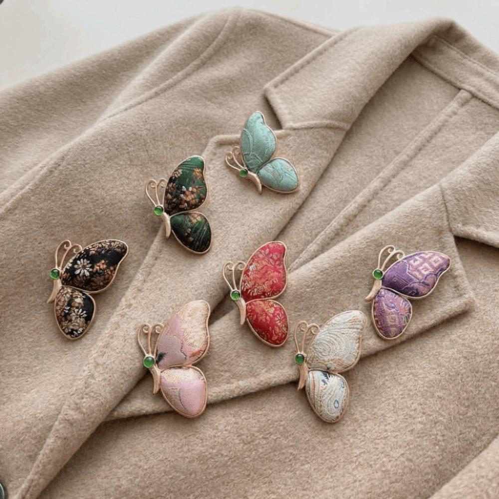 Colorful Butterfly Lapel Pin The Song Dynasty Chinese Style Badge Suit Accessories
