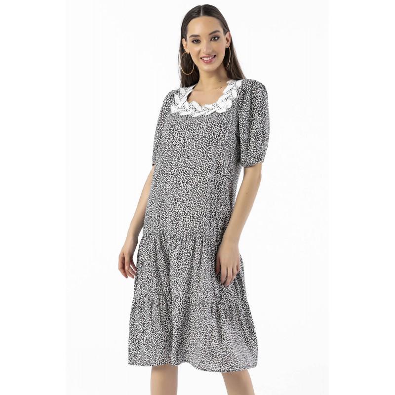 

Кружевное детальное платье