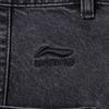 Li Ning Sports Lifestyle Series American Vintage Casual Simple Solid Color Early Spring Straight Leg Jeans Men Jeans Washed-Black AJQV005-1