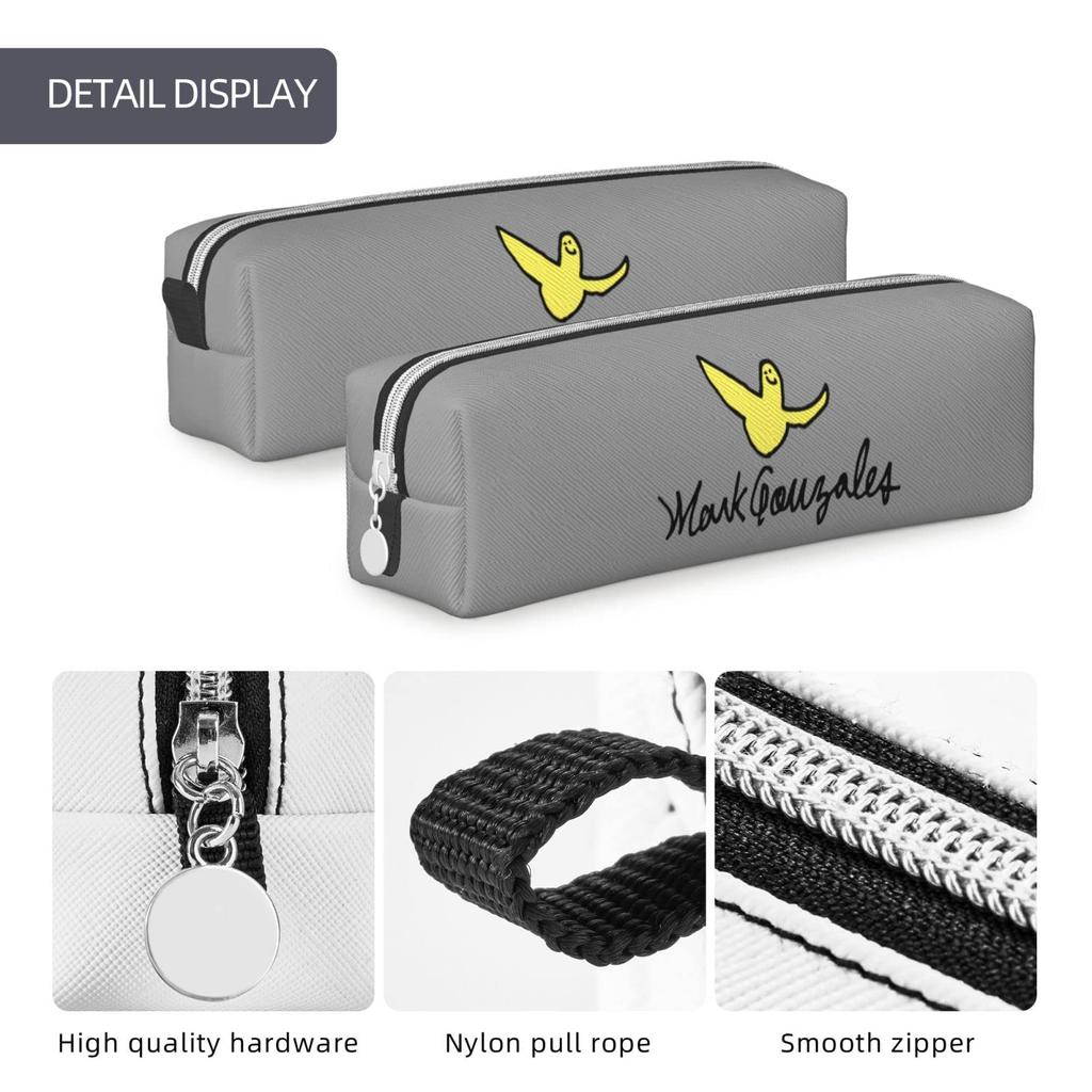 Mark Gonzales Pencil Large Stylish Leather Pen Simple Tool Pencil Case for and Suitable for High and Working Elementary and Junior High School