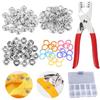 Conjunto de Punção para Botões de Pressão EsiFare com Ilhós Botões de Anel de Metal Artesanato DIY Alicate Operação Fácil Adequado para Tecido Couro Roupas Chapéus Bolsas Sapatos