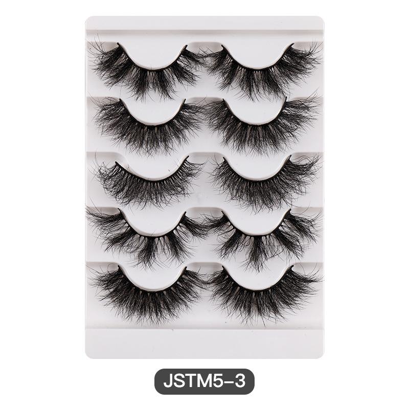 European And American New Products 5 Pairs Of Mink Hair Deep -Fried False Eyelashes Thick Grafted Eyelashes