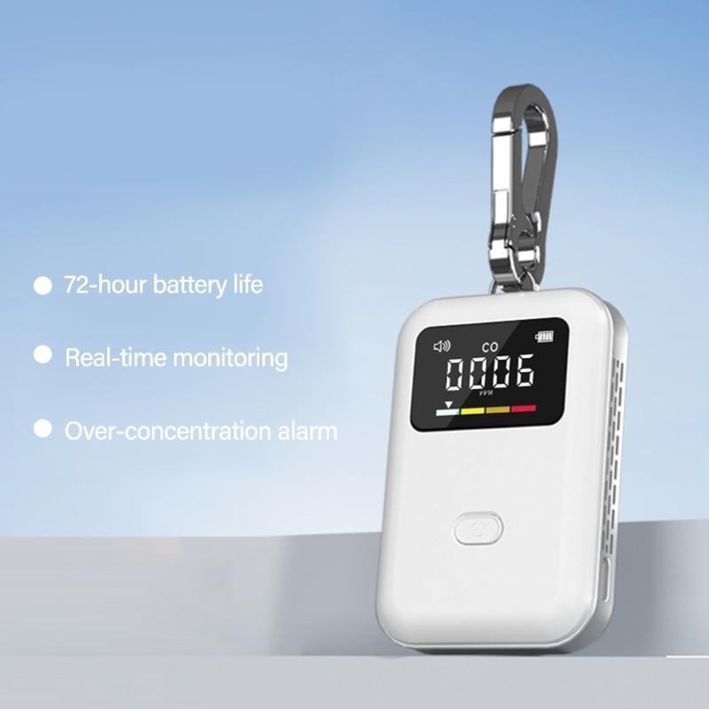 Compactly Mini Carbon Monoxide Detector USB C Charging Design Reals time CO Monitoring For Camping Home Car Safety