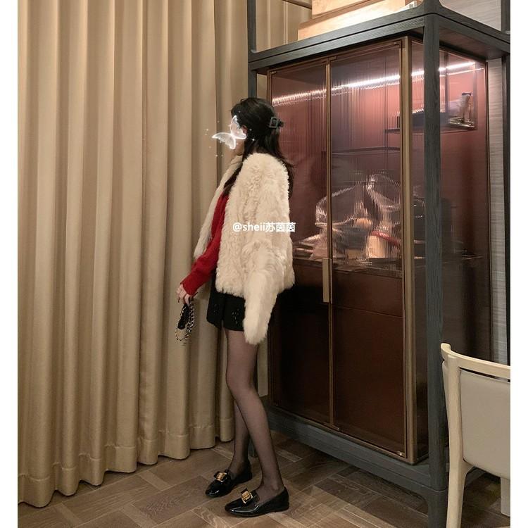 [] Fira Manor~ Super Soft Gold Buckle Lazy Man Commuting in Women's Small Leather Shoes