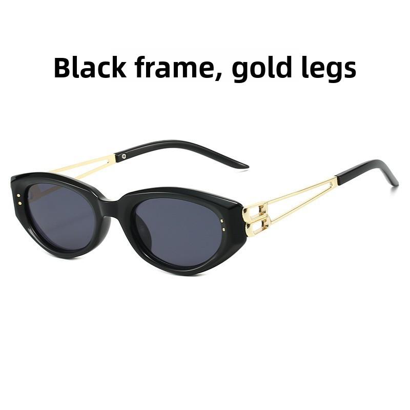 

Vintage Cat Eye Sunglasses Women Uv400 Antiglare For Summer Beach And Outdoor Activities Black Gold