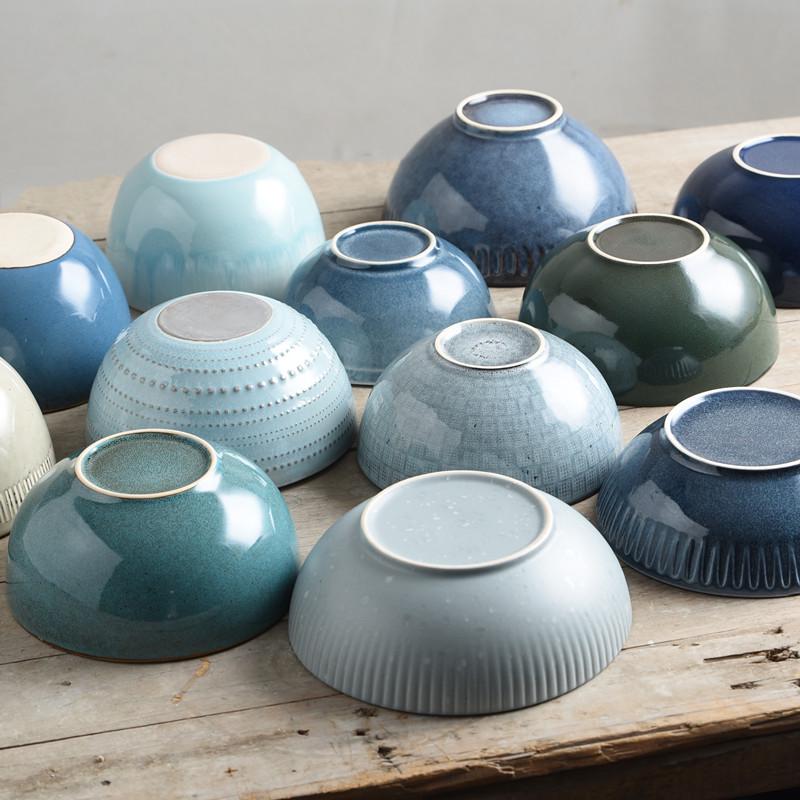 Yijia Retro Ceramic Underglaze Color Bowl: Perfect for Noodles, Congee, Rice, Soup, and Salad.