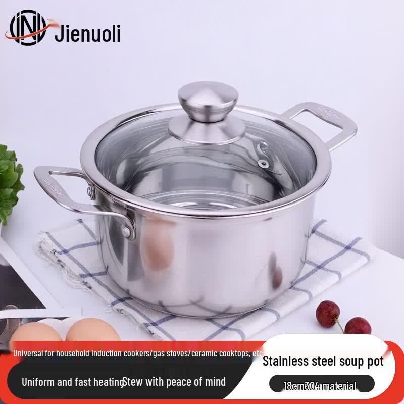 JNL 304 Stainless Steel Double Handle Soup Pot