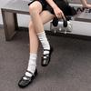 Mary Jane silver bow small single shoes women's 2025 new skirt French light mouth flat ballet shoes single shoes