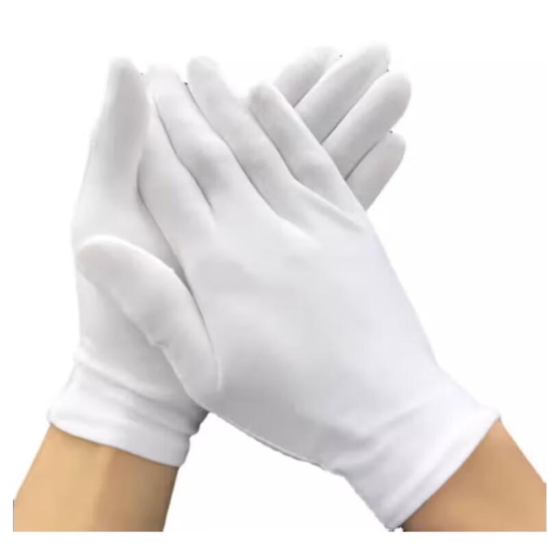 Jade Butterfly White Cotton Etiquette & Duty Gloves (12 Pairs)