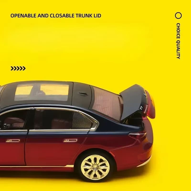 Trendy simulering 1:24 BMW I7 G70 Legering bilmodell med utstillingsboks samling Miniatyr bil Hjem Dekorative ornamenter Barneleker Bilgave til menn