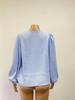 European & American Chiffon Long-Sleeve Loose V-Neck Women's Top