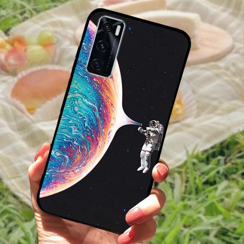 För Vivo V20 SE Fodral Skydd V2022 V2023 Silikon Mjuk Marmor Svart Stötfångare Funda Coque för Vivo V20 2021 V 20 V20SE V2025 V2024