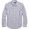 Polo Striped Mother Of Pearl Button Shirt Men Shirts Blue White MNPOWOV16824003-400