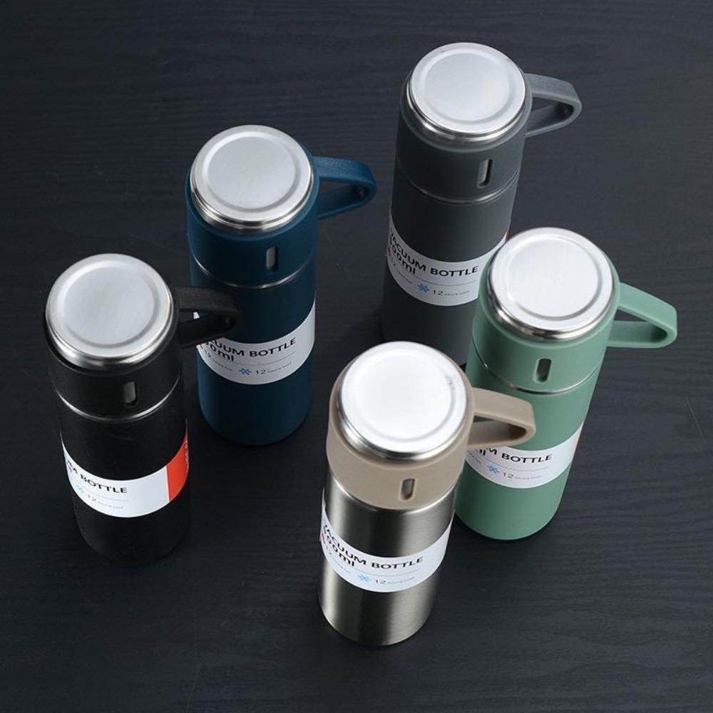 with Cup Vacuum Flask 500ml Thermal Bottle Double Layer Vacuum Insulated Bottle Set  Coffee