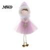 Small Decorative Keepsakes Christmas Angel Hanging Ornaments, Tulle Dress Doll Pendant Pastel Holiday Home Decor with Bell for Xmas Tree Wedding Party