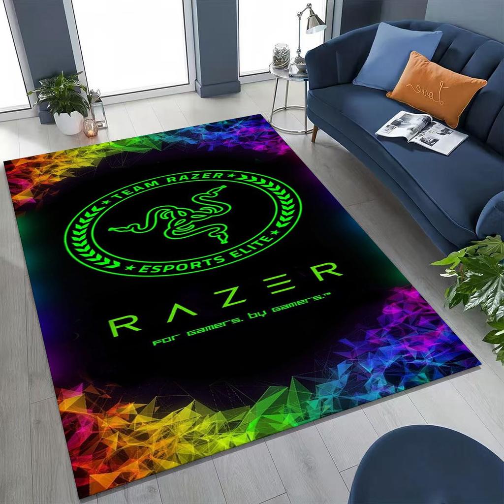 Fashion Razer Logo Moto Art Rug for Bedroom Living Room Sofa Home Doormat Decor, Large Kid Non-slip Floor Mat