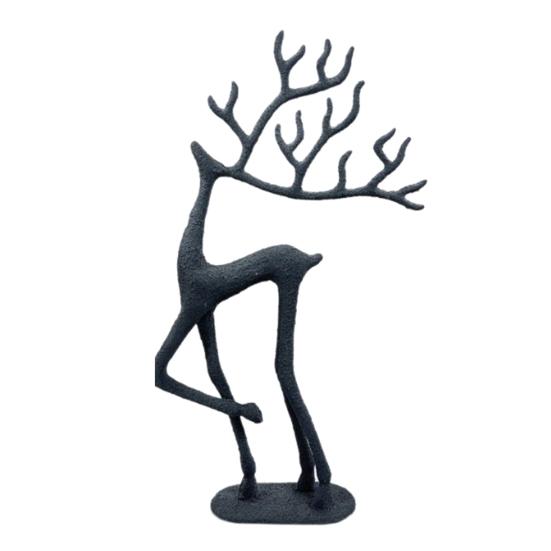 Yousheng Christmas Reindeer Statue Minimalist Artistic Deer Figurine Metal Animal Sculpture Home Office Desktop Decoration Ornament