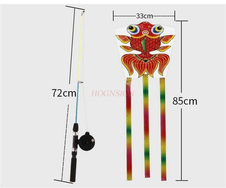 Children'S Kite Small Horn Handheld Fishing Rod Children'S Outdoor Cartoon Butterfly Swallow High Quality Easy To Fly