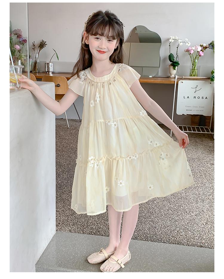 Girls' Dress Summer Dress New Summer Chiffon Elegant Princess Dress Summer Thin Girl Children's Dress