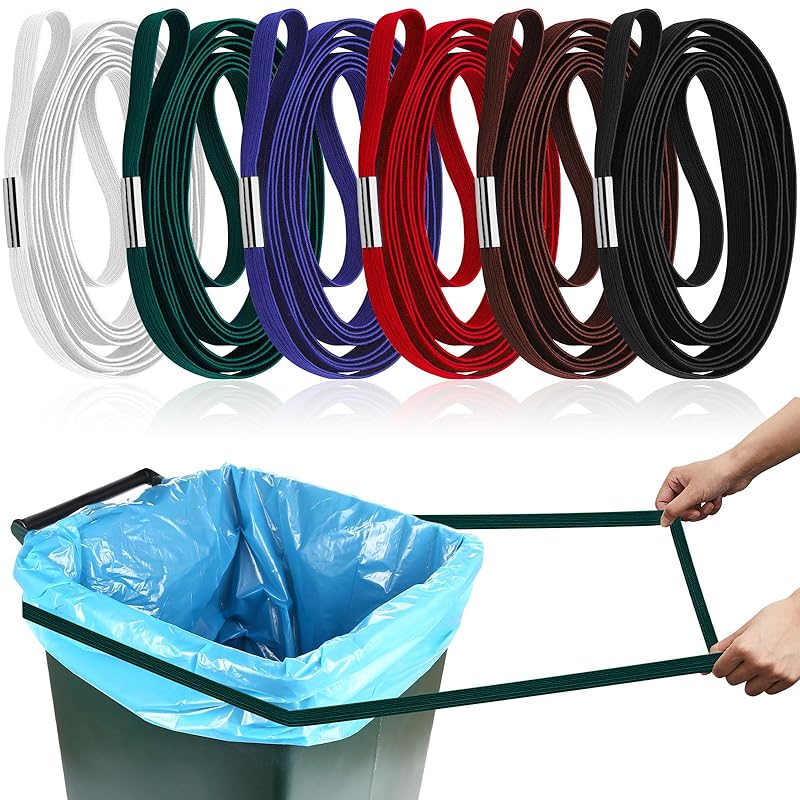 Riakrum 6 Pieces Trash Can Rubber Bands, Suitable for 60-98 Gallon Trash Cans,Perimeter from 102 Inches to 150 Inches Large Multi-functional Rubber