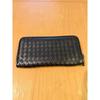Used BOTTEGA VENETA Intrecciato Long Wallet Black (Ivory Interior)
