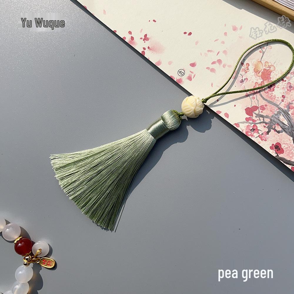 Versatile New Year Decoration: Lotus Tassel Bookmark, Fan, and Mobile Chain