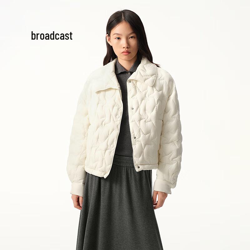 

Broadcast Women s Stylish Turn-down Collar Short Down Jacket L