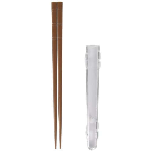 Ishida Lunch Fit Chopsticks and Case Set, 21cm, Made in Japan, Beige