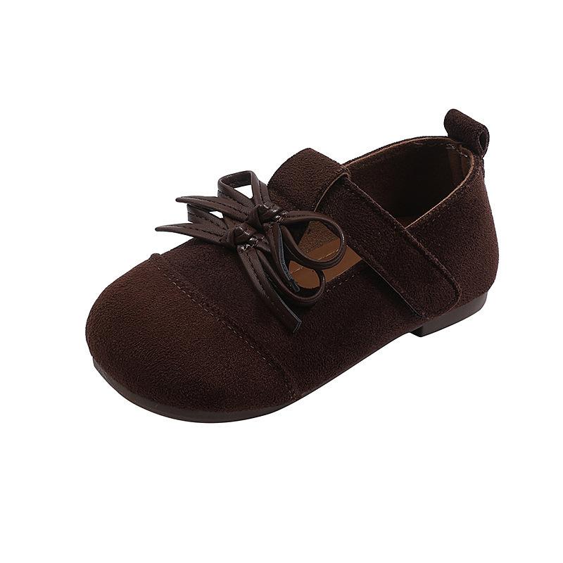 

Anti-slip Retro-style Girls Shoes - Soft-soled Single Shoes 25 кавовий