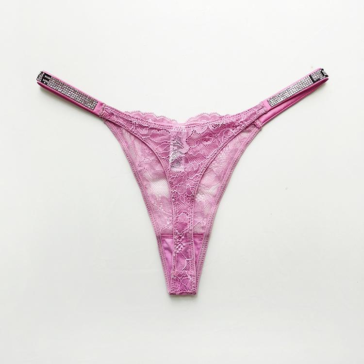 

Женские трусы, сексуальные трусики, блестящие кружевные трусы со стразами на тонких бретелях, ультратонкие сексуальные прозрачные женские стринги L розовый