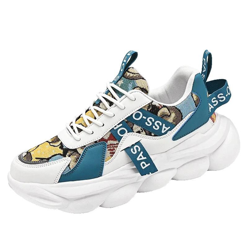 Men's Comfortable Sneakers  Breathable Running Mesh Tennis Sneakers Walking Platform Gear Step Shoes Dynamic Color Contrast