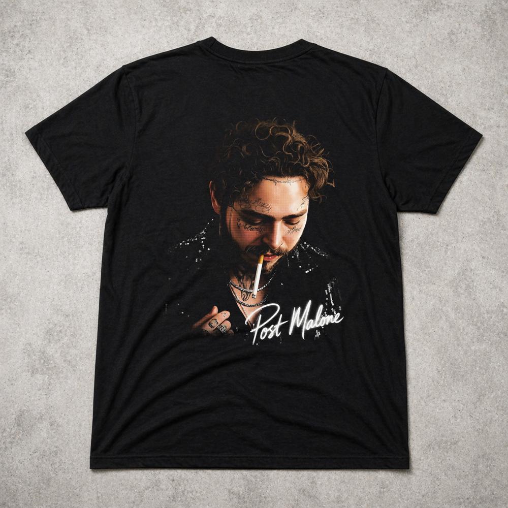 Post Malone T Shirt Rap Hip Hop Music Graphic Tee Adults Kids Black 2XL