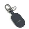 Dior CD Logo Bag Charm Key Ring Key Holder Leather Black/Silver