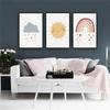 Nordic Pink Watercolor Heart Wall Art for Girls' Bedroom