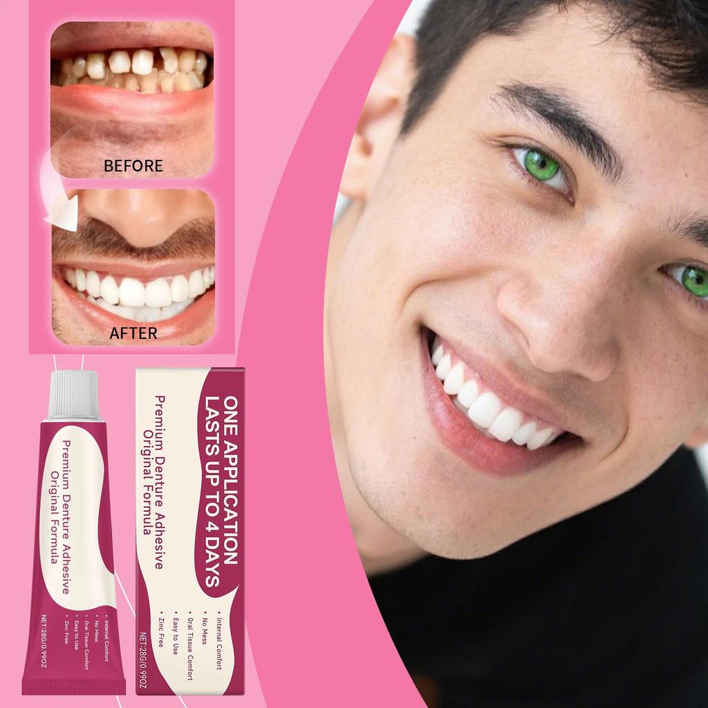 Denture Adhesive Glue For Dentures Gentle Secure Long Hold Airtight Seal Partials Adhesive Strength Denture Glue Cream