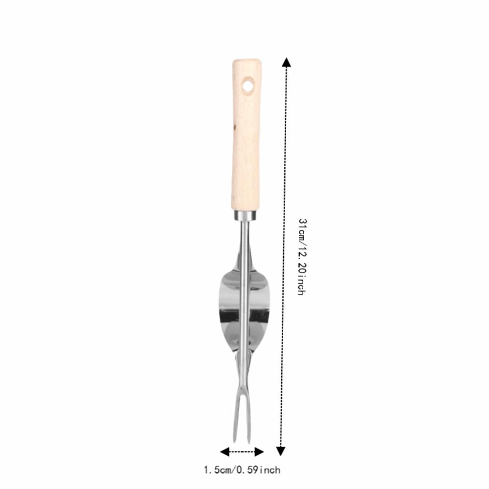 2PCS Silver Weed Puller Tool Multifunction Hand Weeder Fork Durable Garden Weeding Tool