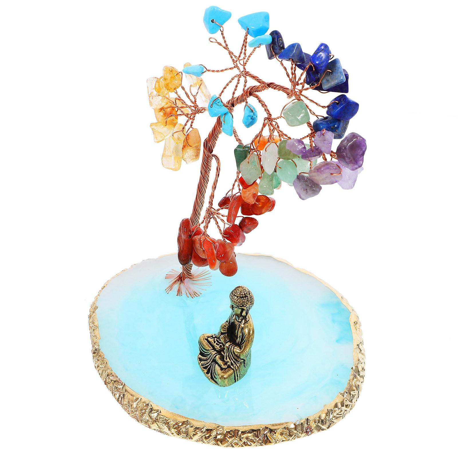 

1 Set Buddha Statue Crystal Tree Exquisite Home Office Decor Living Room Crystal Tree Ornament Spiritual Sculpture Decoration China Mainland