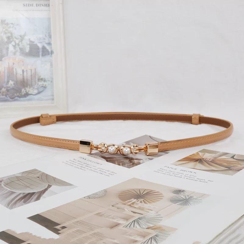 Genuine Blue Leather Thin Women s Waist Belt - Versatile Korean Fashion