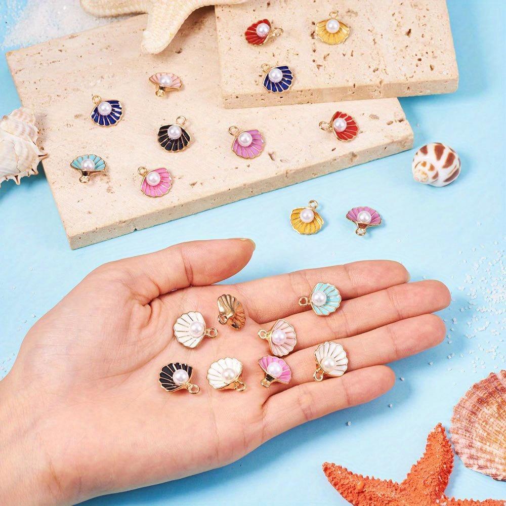 6/12/18pcs Alloy Shell Enamel Pendant Ocean Summer Ocean Theme Color Shell Pendant DIY Summer Beach Anklet Bracelet Earrings