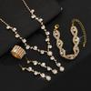 2026 Collana Orecchini Bracciale Anello in Strass di Cristallo alla Moda Set da Quattro Pezzi Accessori Gioielli Accessori Sposa