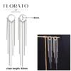 FLORATO 925 Silver Earrings Chain Tassel Pendant Earrings Zircon Silver Earrings for Women Trend Luxury Wedding Jewelry