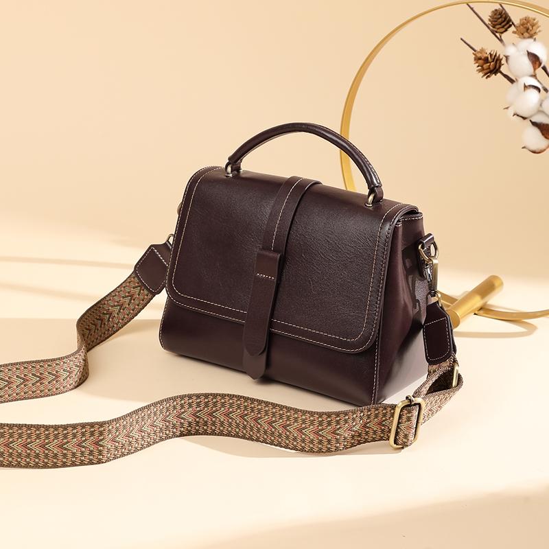 100% Genuine Leather Women's Bag 2026 New Luxury Designer Shoulder Bags Women Crossbody Bag Vintage Cowhide Female Handbags