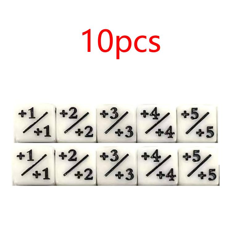 10Pcs 16mm 6 Side Dice Counters +1/1 Counting Dice And Dual Color Positive And Negative Compatible With Card Game Accessories