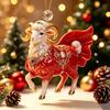 2D Flat Goat Hanging Ornament 1Pc Premium Acrylic Animal Pendant for Christmas Winter Holiday Home Decor